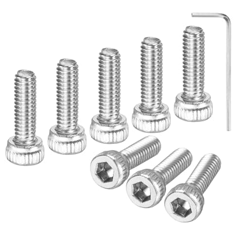 Image of M METERXITY 50-Pack M2.5 x 8mm Socket Head Cap Screws, 304 Stainless Steel Hex Machine Bolts, Allen Socket Drive Screw with Hex Wrench for Repair/DIY, Fully Threaded Fasteners Kit [Silver]