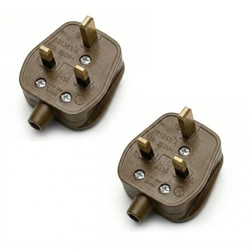 Image of LEDSONE 2 Pack 13 AMP UK 3-Pin Plug Heavy-Duty Rewireable Electrical Plug with Solid Brass Pins, BS1363 Cord Grip for Secure Wiring 250V Fused Replacement Plug