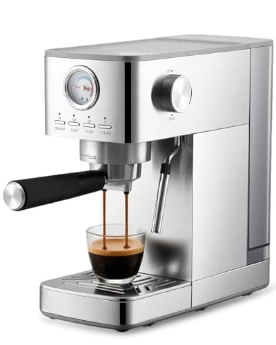 Image of Aptliton Espresso Coffee Machine 15Bar Barista Pump Espresso Maker with Milk Frother for Lattes and Cappuccino 1.4L Water Tank One-Touch Operation Pressure Counter Compact for Home and Office Use
