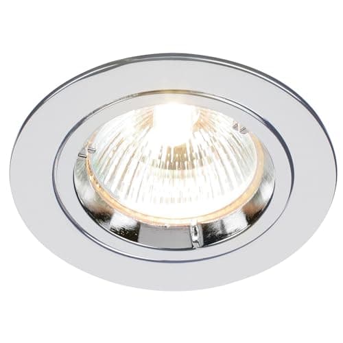 Image of Betta Lighting Recessed Lighting – GU10 LED Spotlights for Ceiling – IP20 Downlights Mains Powered Ceiling Spots for Kitchen Bedroom Lounge - Halogen or LED – Fixed Version, Chrome Finish