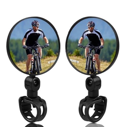 Image of MYHOGOOD 2 Pcs Bike Mirror, Bicycle Rear View Mirror for 15-35 mm Handlebars, 360° Adjustable Bike Mirrors Convex Mirrors, Cycle Mirrors for Mountain Road Bikes, Electric Bikes, Motorcycle, Easy to In