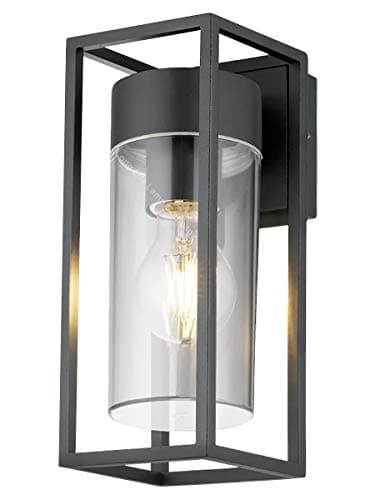 Image of Outdoor Exterior Modern Garden Wall Light Lantern Clear Diffuser LED Compatible Includes 4w Bulb ZLC079K