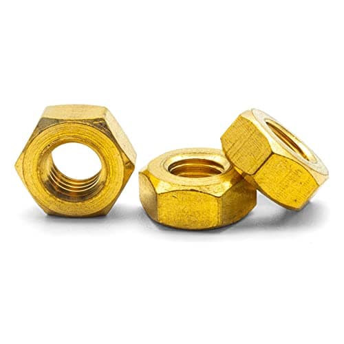 Image of Hippo Hardware M2 (2mm) Solid Brass Hexagon Full Nuts for Bolts & Screws (Pack of 50)