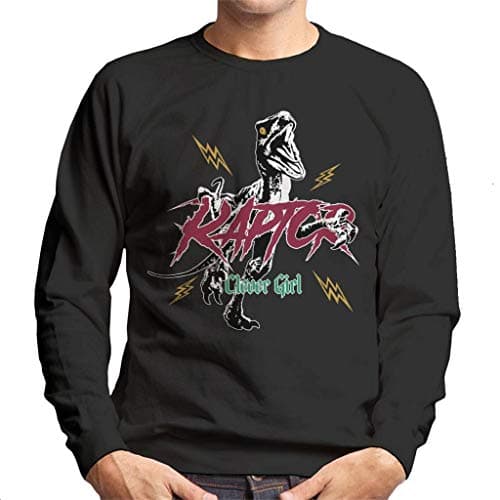 Image of All+Every Jurassic Park Clever Girl Raptors Lightning Bolt Men's Sweatshirt Black