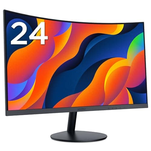 Image of KOORUI 24 Inch Curved Computer Monitor- Full HD 1080P 100Hz Gaming Monitor 1500R LED HDMI VGA, Tilt Adjustment, Eye Care, Black 24N5CA