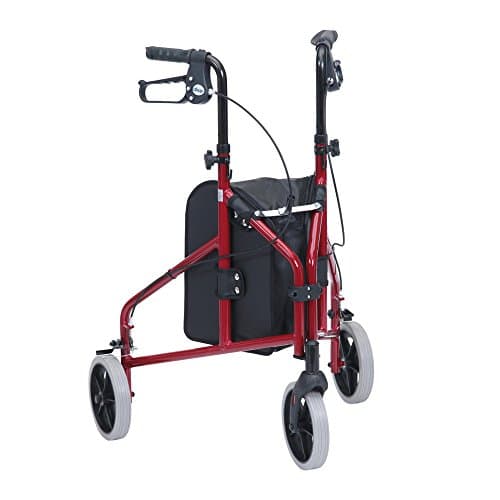 Image of Drive Devilbiss TW008R-23 Ultralight Aluminium Red Tri-Walker with Vinyl Bag