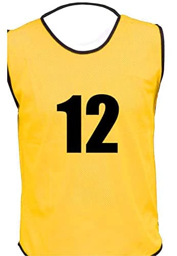 Image of 15 MESH BIBS FOOTBALL TRAINING SPORTS BIBS NUMBERED (1-15 OR number of your choice) Front/Back OR Front & Back (Amber (Back Only), Youth (Men's Small-Medium))