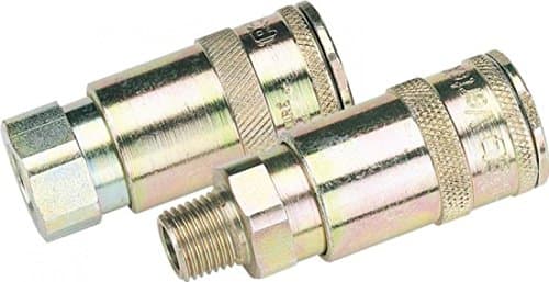 Image of Draper 51384 Vertex Taper Air Line Coupling with Female Thread, 1/4" BSP, Silver