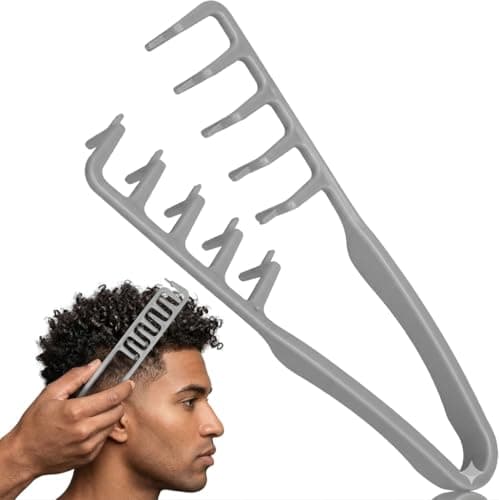 Image of Texture Comb for Hair, Volumizing Texturizing Styling Comb, Wide Tooth Hair Comb for Men Women, Root Volume Tool for Curly Fluffy Layered Hair, Lightweight (Grey)