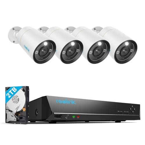 Image of Reolink 4K+ 8CH PoE CCTV Security Camera System, 4X 12MP Security Camera Outdoor with Person/Vehicle Detection, Color Night Vision, 2TB HDD for 24/7 Recording, 2-Way Audio, RLK8-1200B4-A