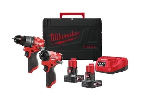 Image of Milwaukee M12 Fuel Impact Wrench and Ratchet Kit