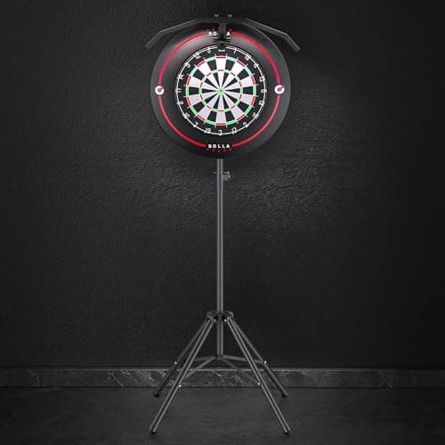Image of SOLLA Four-Legged Dartboard Stand, Height-Adjustable & Portable Stand for Sisal and Electronic Dartboards, Stable Four-Legged Support for Training, Leagues and Events (Dartboard Not Included)