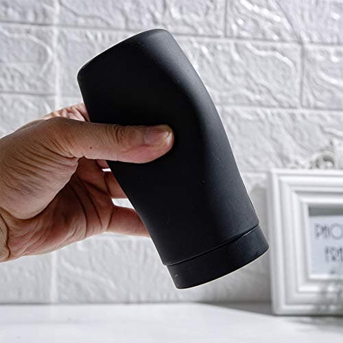 Image of Silicone Refillable Soap Dispenser for Kitchen Sink, Easy Squeeze Shampoo Container for Bathroom - Black