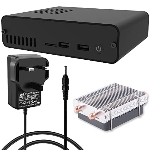 Image of GeeekPi DeskPi Pro V3 Case 2.5'' SATA HDD/SSD NAS Storage Kit,Raspberry Pi Set-Top Box with ICE Tower Cooler, 24W 12V 2A Power Supply for Raspberry Pi 4 Model B 2GB 4GB 8GB (RPi Board NOT included)