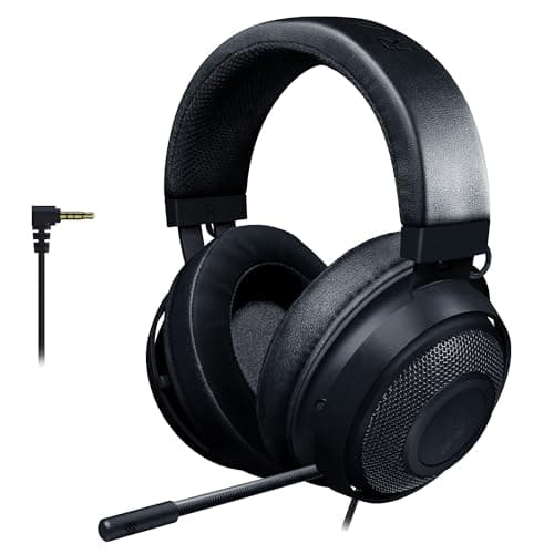 Image of Razer Kraken - Cross-Platform Wired Gaming Headset (Custom Tuned 50 mm Drivers, Unidirectional Microphone, 3.5 mm Cable with In-line controls, Cross Platform Compatible) Black