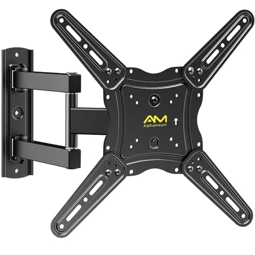 Image of AM alphamount TV Wall Bracket for Most 26-60 inch LED LCD Flat and Curved TVs up to 35kg, Sturdy TV Wall Mount with Tilt Swivel Extension, Max VESA 400x400mm, APPIMF7