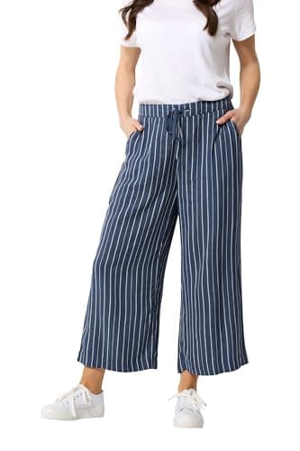 Image of M&Co Blue Stripe Culottes - Women's
