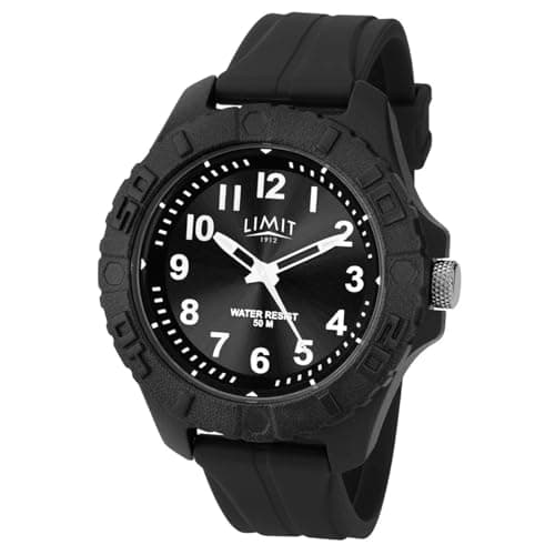 Image of Limit 5754 Men's Sports Black Watch with Green Strap