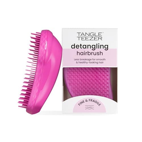 Image of Tangle Teezer Original Detangler Brush, Dry and Wet Hair Brush Color Treatment, Thin and Fragile Hair Types, Bright Berry