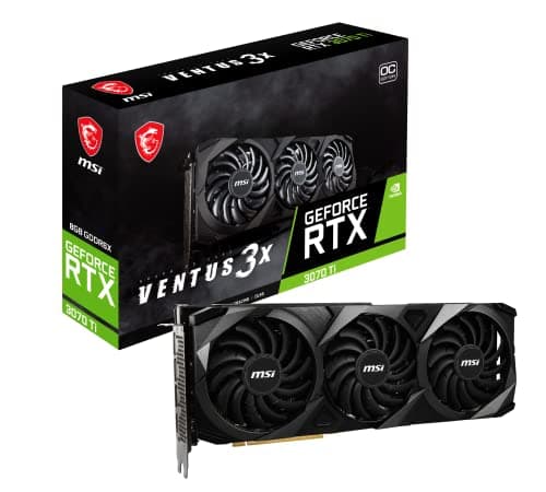 Image of MSI GeForce RTX 3070 Ti VENTUS 3X 8G OC Gaming Graphics Card - 8GB GDDR6X, 1800 MHz, PCI Express Gen 4, 256 bit, 3x DP v 1.4a, HDMI 2.1 (Supports 4K)