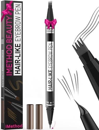Image of iMethod Microblading Eyebrow Pen - Eyebrow Pencil Magical 2-in-1 Dual-Ended Eye Brow Pencils for Women with 4-Fork-Tip & Precise Brush-Tip Create Natural Hair-Like Brows, Last All-Day, Grey