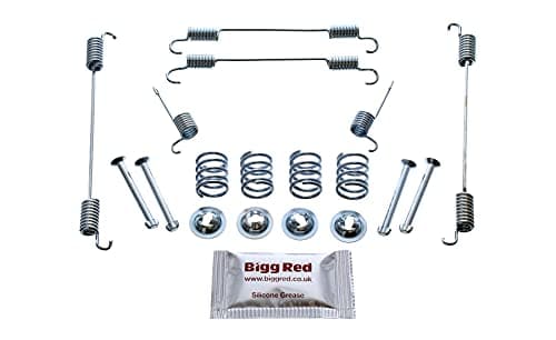 Image of Bigg Red - Rear Drum Brake Shoe Fitting Kit - Compatible with C3 II, DS3, Xsara Estate, Dokker, Primera Estate, 207, 406, Captur, Kangoo, Zoe