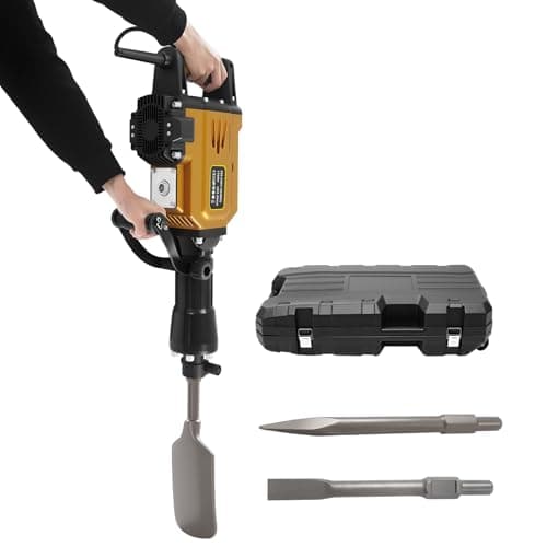 Image of 1700W Demolition Hammer, Electric Jack Hammer Concrete Breaker Heavy Duty with 3 Chisels (Flat/Point/Scraper), Anti-Vibration Handle for Concrete Removal Trenching Patio