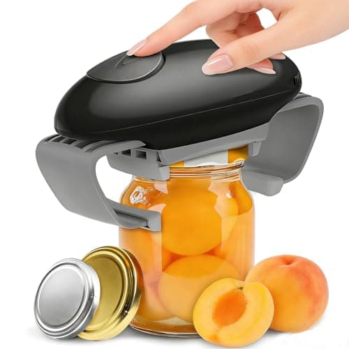 Image of Electric Can Opener,Geichan One Touch Switch Electric Jar Opener,Saves Time and Effort Automatic Electric Bottle Opener for Eliminate Hands and Injured Hand,Seniors, Arthritic, Chef (Black)