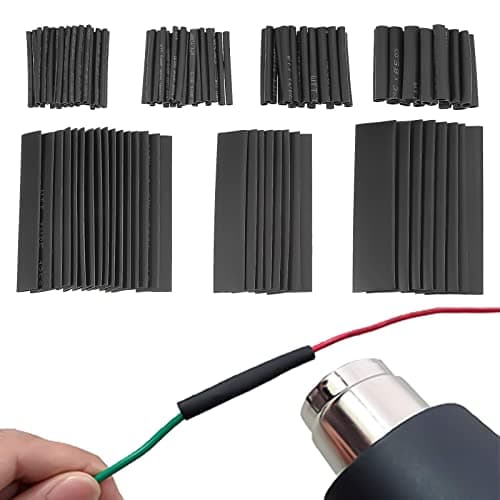Image of ZZLBZN 127 Pcs Heat Shrink Tubing kit, Electric Insulation Heat Shrink Wrap Cable Sleeve Automotive Industrial Heat-Shrink Tubing Shrink Ratio 2: 1 Black