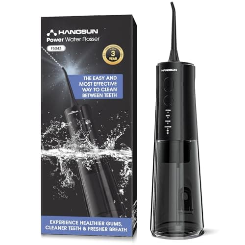 Image of Hangsun Water Flosser for Teeth Cordless Oral Irrigator, 4 Modes with DIY Custom Pressure, 300ML Tank, 30-Day Battery, IPX7 Waterproof Dental Flosser for Braces, Sensitive Gums, Home & Travel