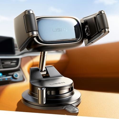 Image of LISEN in Car Phone Holder [2026 Industry-First] Mobile Car Phone Mount Suction Phone Holder for Cars Dashboard for iPhone 17 16 Pro Max Samsung S26 All Gadgets Car Accessories for Men Women