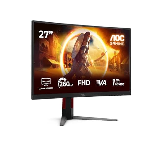 Image of AOC Gaming MOnitor C27G4Z2 27 inch FHD Curved, 260Hz, Fast VA Panel, 0.3ms MPRT, Adaptive Sync, HDR10, FreeSync Premium, Height Adjustment, (1920x1080 HDMI 2x 2.0 DP 1x 1.4) Black