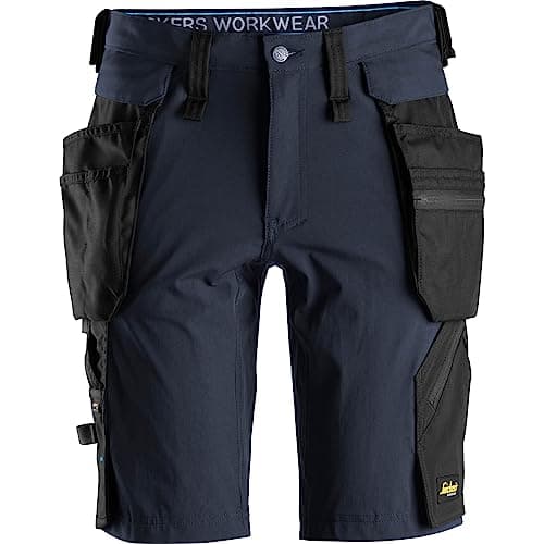 Image of Snickers 6108 Mens Lite Work Detachable Holster Pockets Shorts Navy / Black 36"
