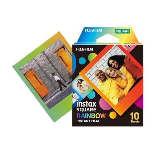 Image of instax SQUARE instant film Rainbow border, 10 shot pack, suitable for all instax SQUARE cameras and printers