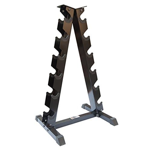 Image of DKN Unisex Adult 6 Pairs A-Frame Dumbbell Rack - Black, 6 Pairs