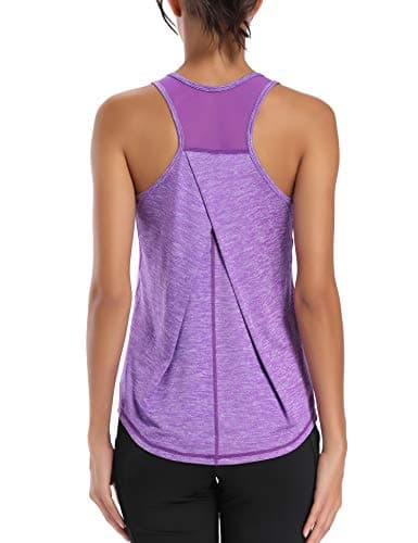 Image of Dawnrole Workout Tank Tops Women Gym Sport Sleeveless Running Tops Yoga Shirts Purple