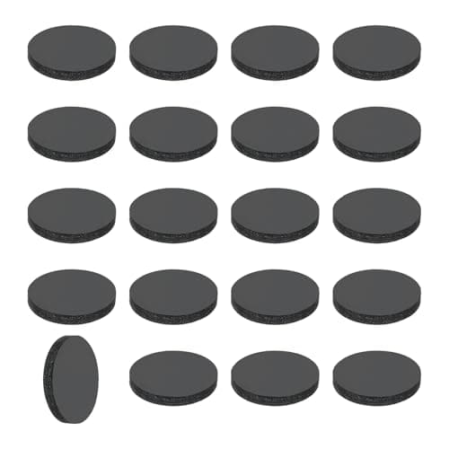 Image of sourcing map 20Pcs Rubber Solid Discs Washers, 10mm OD x 1mm Thick Anti Slip Bumper Pads Non-Adhesive Rubber Spacers Flat Round Gasket Pad for Furniture Appliances DIY Craft, Black