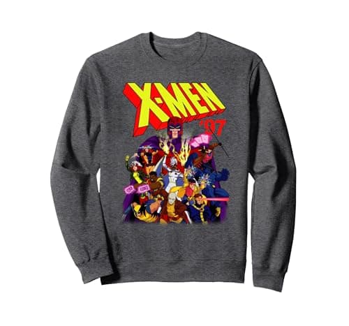 Image of Marvel X-Men 97 Comic Sweatshirt, Adult Unisex, Dark Heather Grey, Large