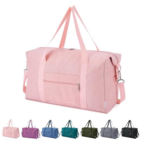 Image of Narwey Easyjet Cabin Underseat Foldable Travel Bag 45x36x20cm - Carry on Luggage Duffel for Women and Men, 25L Hospital Holdall (Pink)