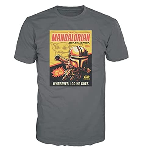 Image of Funko Boxed Tee: The Mandalorian - Medium - Star Wars: The Mandalorian - T-Shirt - Clothes - Gift Idea - Short Sleeve Top for Adults Unisex Men and Women - Official Merchandise Fans Multicolour