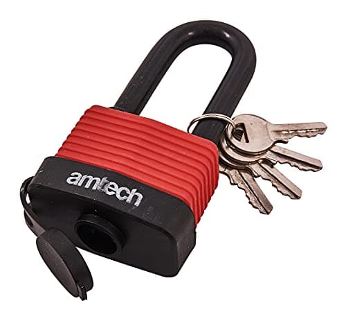 Image of Amtech T0765 50mm Long Shackle Weatherproof Padlock, Outdoor Padlock, Wide Range of Security Applications