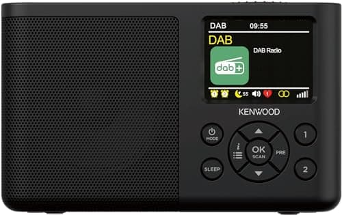 Image of Kenwood CR-M33DAB-B - Portable DAB Radio with Bluetooth, Integrated Lithium-ion Battery and 6cm Color Screen, USB-C Charging Port, Headphone Output (Stereo), Black