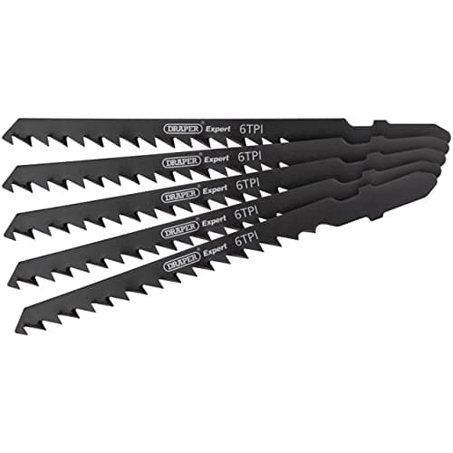 Image of Draper 81727 Expert 5 Piece DT244D 100mm Jigsaw Blade Set, 230 V, Black, 100 mm