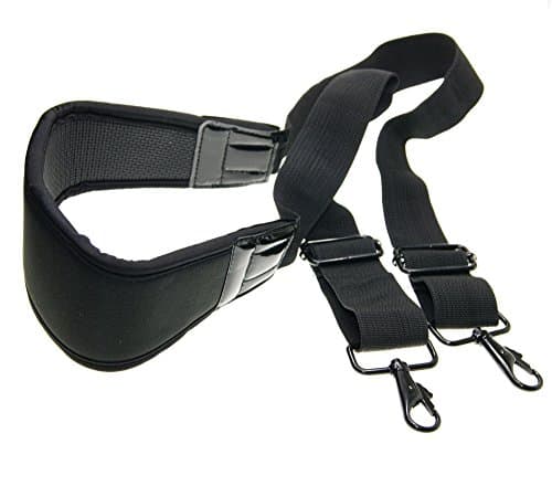 Image of Ex-Pro® Neoprene Comfort Non-Slip Shoulder Strap for Digital SLR, Camcorder, Binocular Kit bags with fixed Carabiner clip ends 1.35m - Black