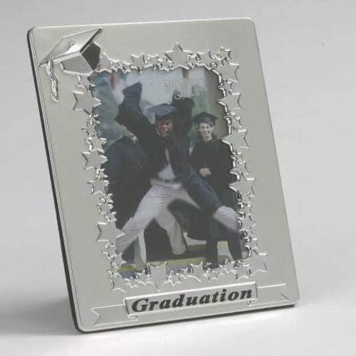 Image of Shudehill Giftware Satin Silver Graduation Two Tone 4x6 Photo Frame, 15.2 x 10.2 cm