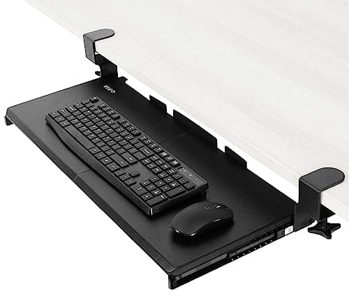 Image of VIVO Large Keyboard Tray Under Desk Pull Out with Extra Sturdy C Clamp Mount System, 69 (84 Including Clamps) x 28 cm Slide-Out Platform Computer Drawer for Typing, Black, MOUNT-KB05E