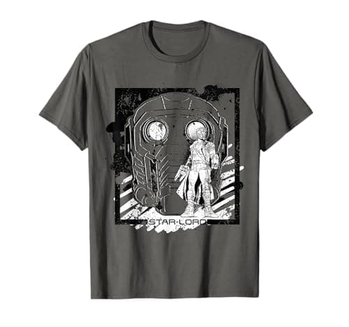 Image of Marvel Star-Lord Guardians of Galaxy Face Graphic Tee T-Shirt