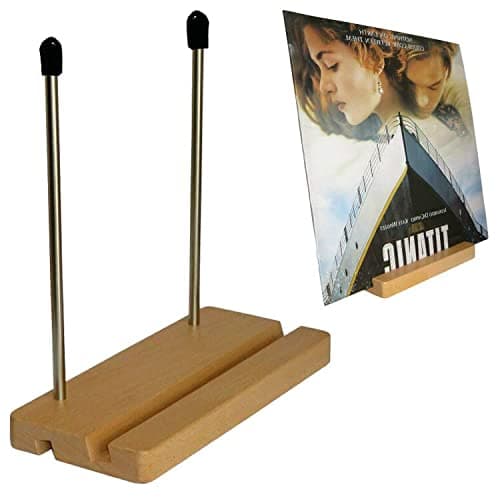 Image of AUXPhome Vinyl Record Storage Holder Album Display Stand Record Organizer, Fits 7 and 12 inch Records or LPs - Display Singles in Stylish Modern Portable Record Stand -for Phone holder, tablet holder