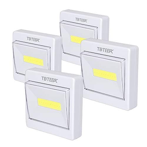 Image of TBTeek Closet Light, Super Bright, Battery Operated, Stick Anywhere, Cob Led Light Switch Nightlight, Tap Lights for Closet, Shed, Attic, Emergency (4 Pack)