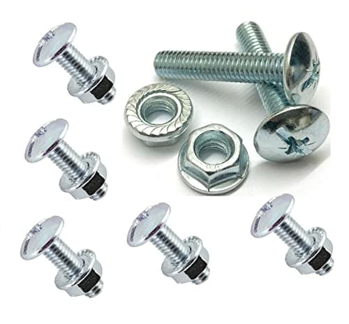 Image of TERF® M6 X 25mm Roofing and Cable Tray Bolt with Flange Nut M6 (6mm) X 25mm Roofing Cable Tray Bolt Pozi Drive Dome Head with Serrated Hex Flange Nut Steel - Pack of 20